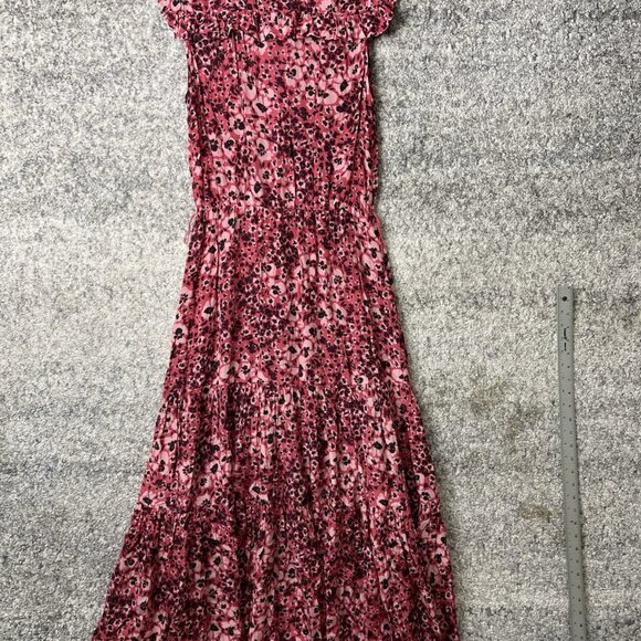 Gilbert Farrar Lightweight High Low Pink Floral Dress Size Medium - Picture 8 of 11